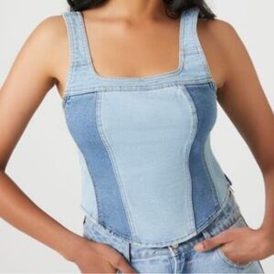 NWT Reworked Denim Tank Top